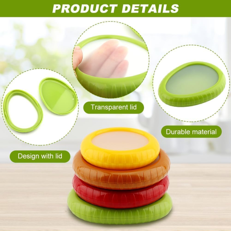 Avocado Saver and Tomato Holder - Set of 4 Reusable Storage Containers