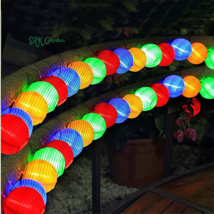 LED Solar Lantern String Light Outdoor Waterproof Christmas Garland Fairy Lights Patio Garden Party Wedding Decoration