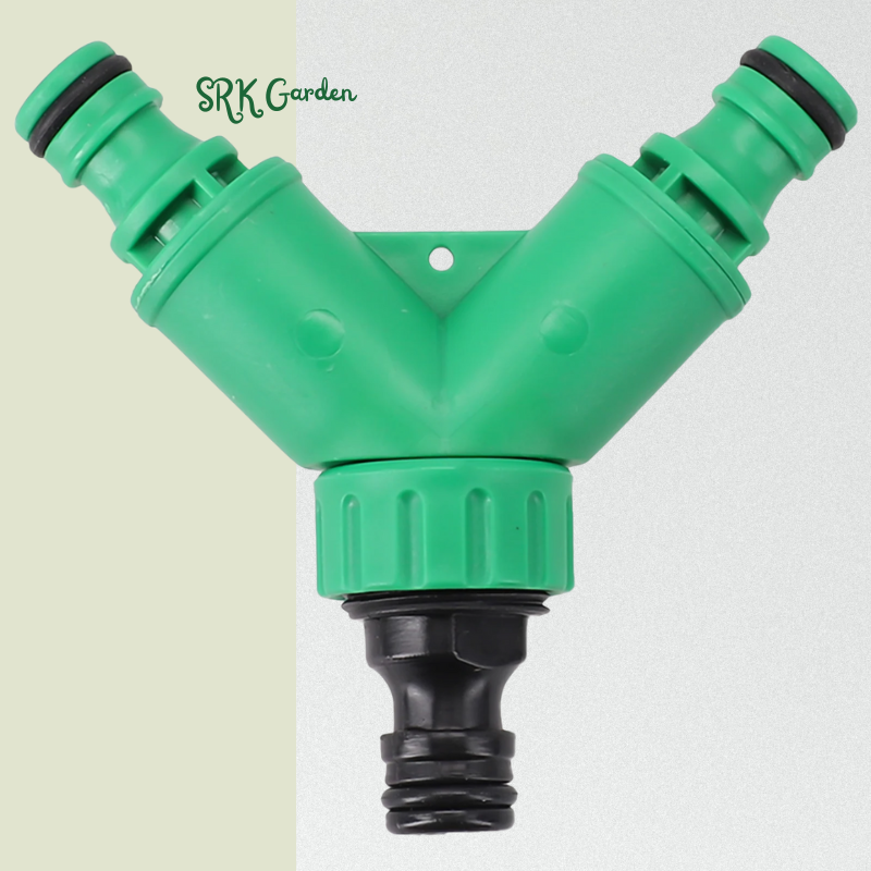 2 Way Garden Water Pipe Connectors Pipe Adapter Y Shape | Hose Splitter Valve Three Way Plastic With Switch