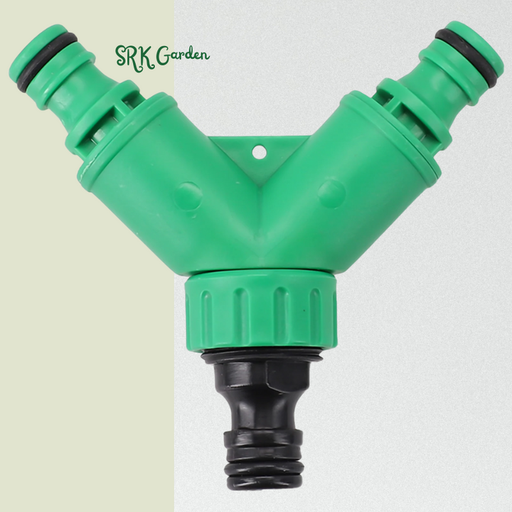 2 Way Garden Water Pipe Connectors Pipe Adapter Y Shape | Hose Splitter Valve Three Way Plastic With Switch