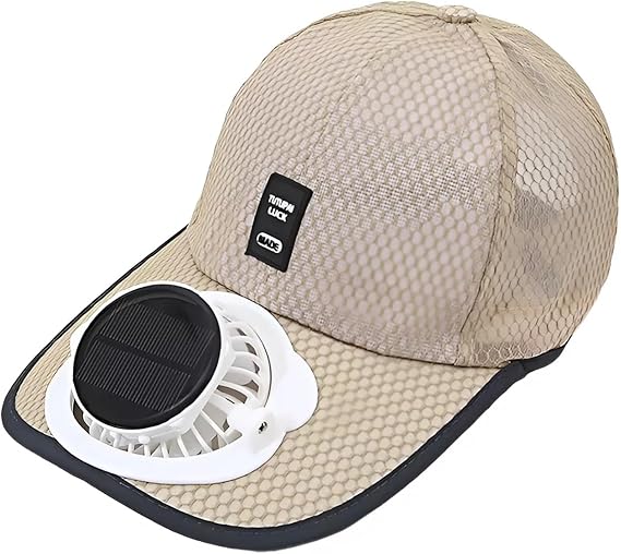 Cap with Solar Fan – UV Protection Wide Brim Mesh Cap, Solar & USB Powered for Outdoor