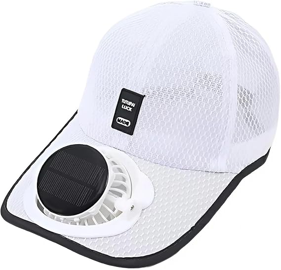Cap with Solar Fan – UV Protection Wide Brim Mesh Cap, Solar & USB Powered for Outdoor