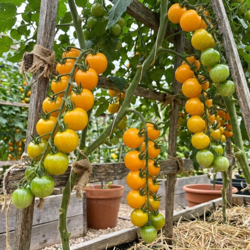 Sunshine Cherry Tomato Seeds – Tropical Sunset, Yellow Gooseberry & White Cherry