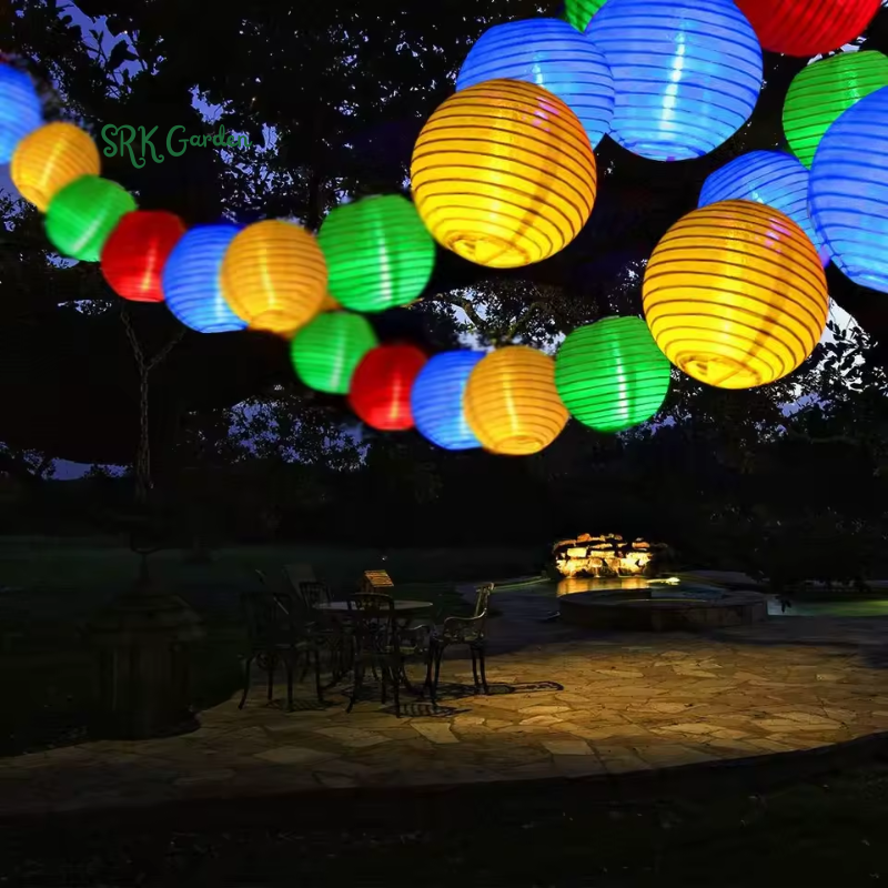 LED Solar Lantern String Light Outdoor Waterproof Christmas Garland Fairy Lights Patio Garden Party Wedding Decoration