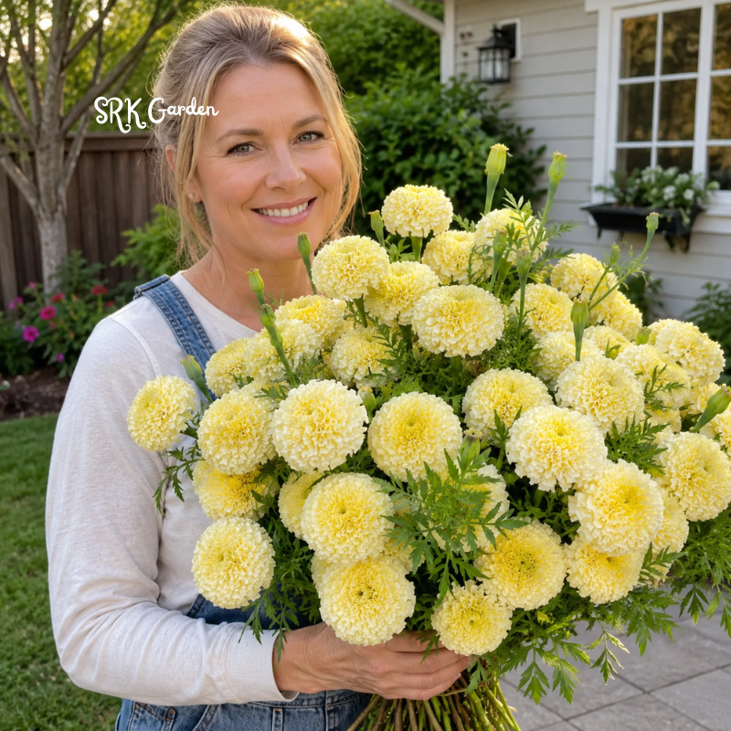 20+ White Swan F1 Marigold Seeds