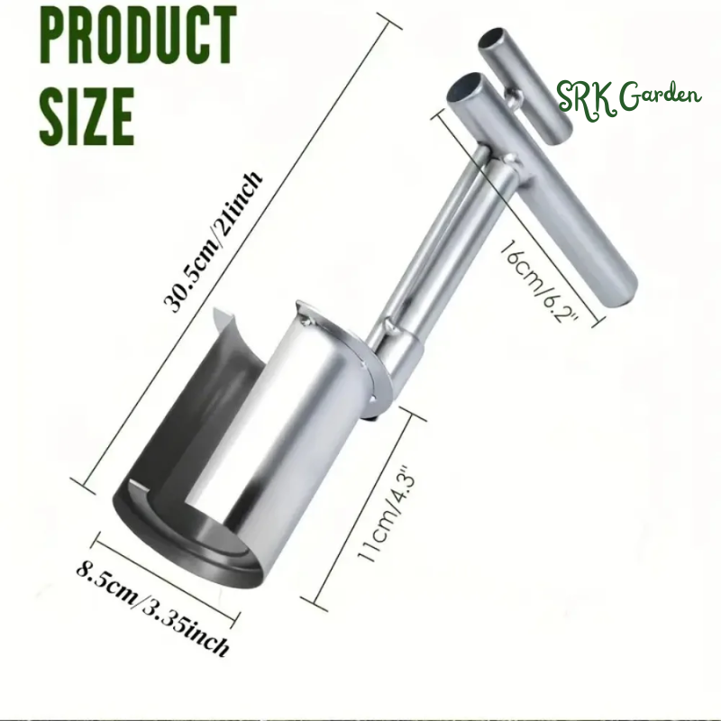 Handheld Garden Barrel Transplanter Stainless Steel Digging Seedlings Artifact Agricultural Puncher