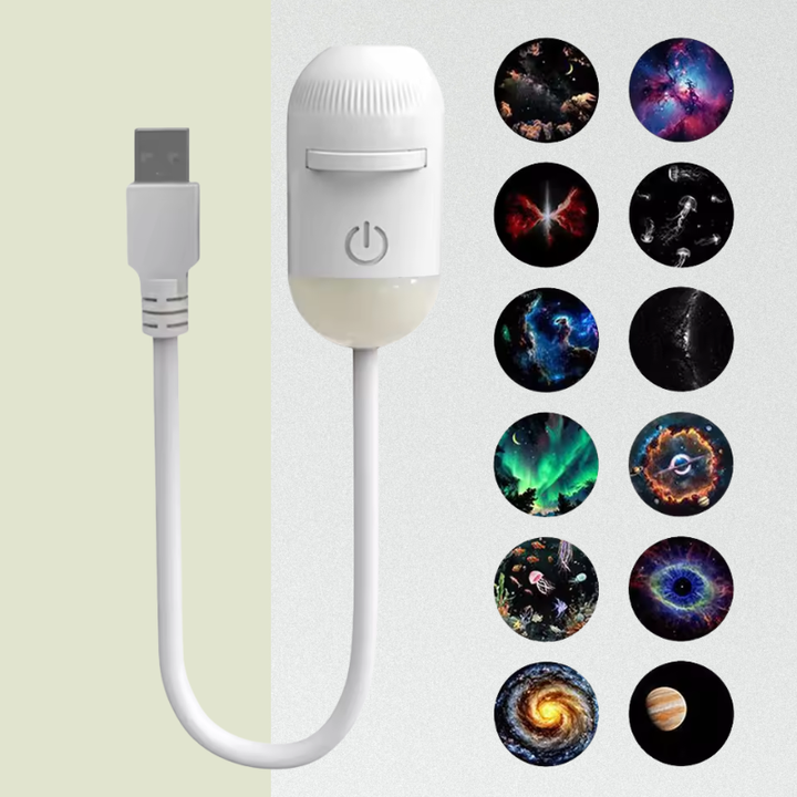 2-in-1 Galaxy Projector Night Light Multi Projection Films Starry Sky Night Light USB
