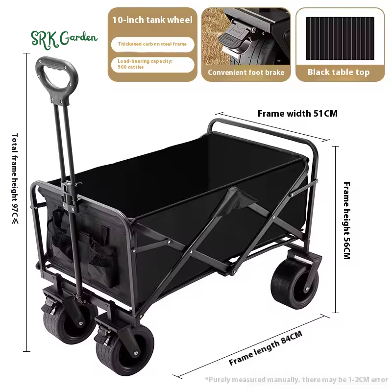 Camping Trolley: Foldable, Large-Sized Outdoor Camping Cart for Picnics and Gardener