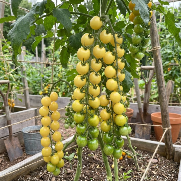 Sunshine Cherry Tomato Seeds – Tropical Sunset, Yellow Gooseberry & White Cherry
