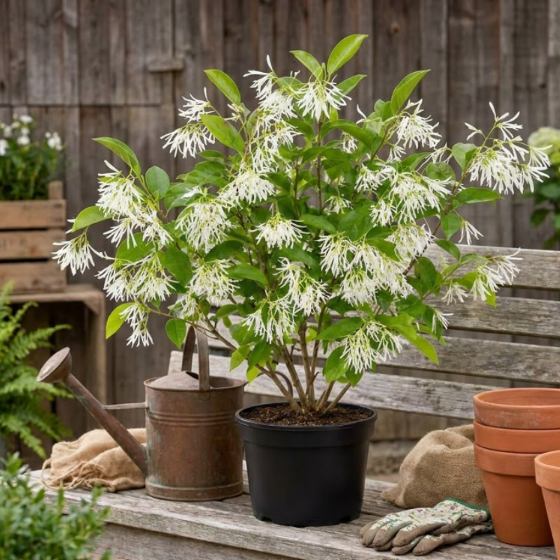 Fall Willow Flower Live Plant – 8–16 Inches Tall | White Flowering Perennial Shrub