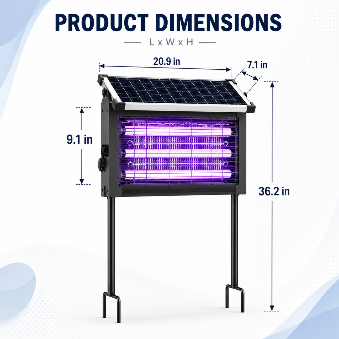 Solar Bug Zapper Outdoor, Insect Pest, Waterproof, 4500V w/Smart Light Sensor