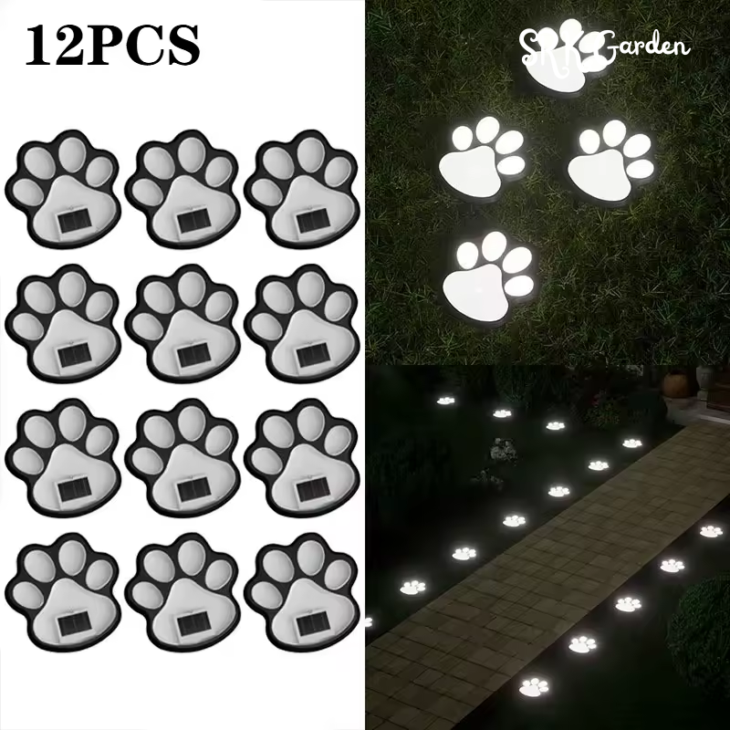 LED Solar Outdoor Light Waterproof Animal Paw Print Lamp for Garden Lawn Patio Summer Camping Home Decor
