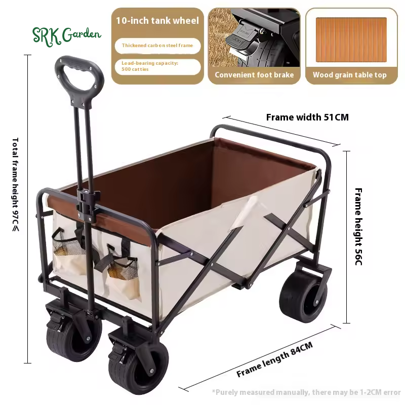Camping Trolley: Foldable, Large-Sized Outdoor Camping Cart for Picnics and Gardener