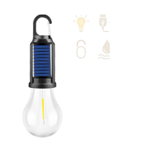 Solar Rechargeable Hooked Camping Light Outdoor