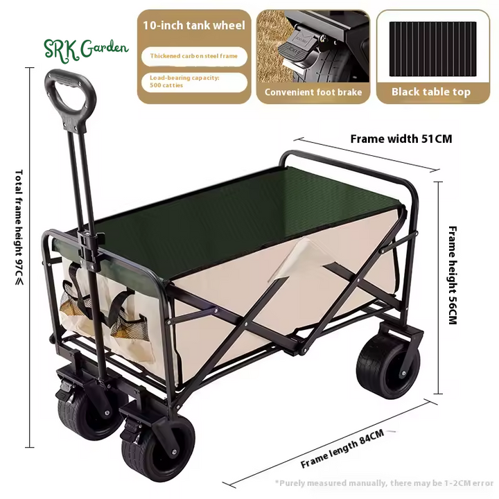 Camping Trolley: Foldable, Large-Sized Outdoor Camping Cart for Picnics and Gardener