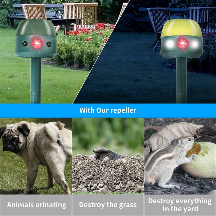 Ultrasonic Solar Animal Repeller for Yard 5 Modes