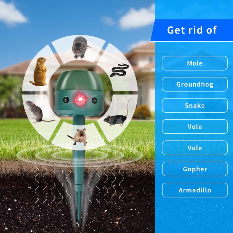 Ultrasonic Solar Animal Repeller for Yard 5 Modes