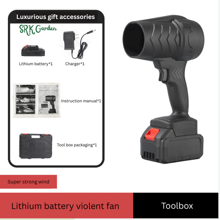 Big Storm Turbine Fan, Rechargeable Lithium Battery Storm Machine,Blowing Force,Max. Speed 35000r/Min